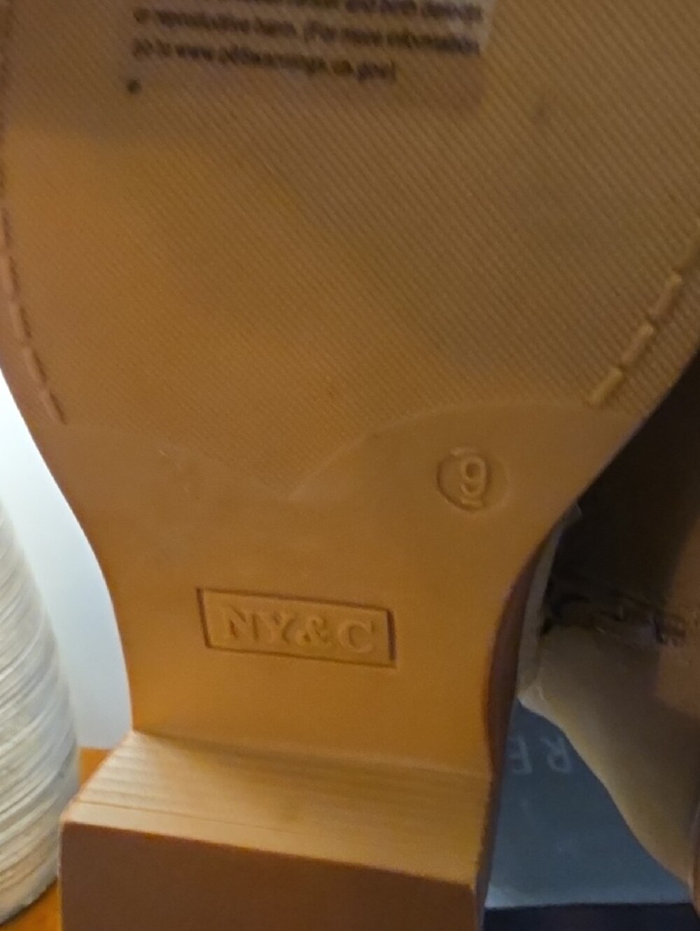 New York & Company Tan Braided-Trim Tall Heeled Boots - Picture 3 of 8